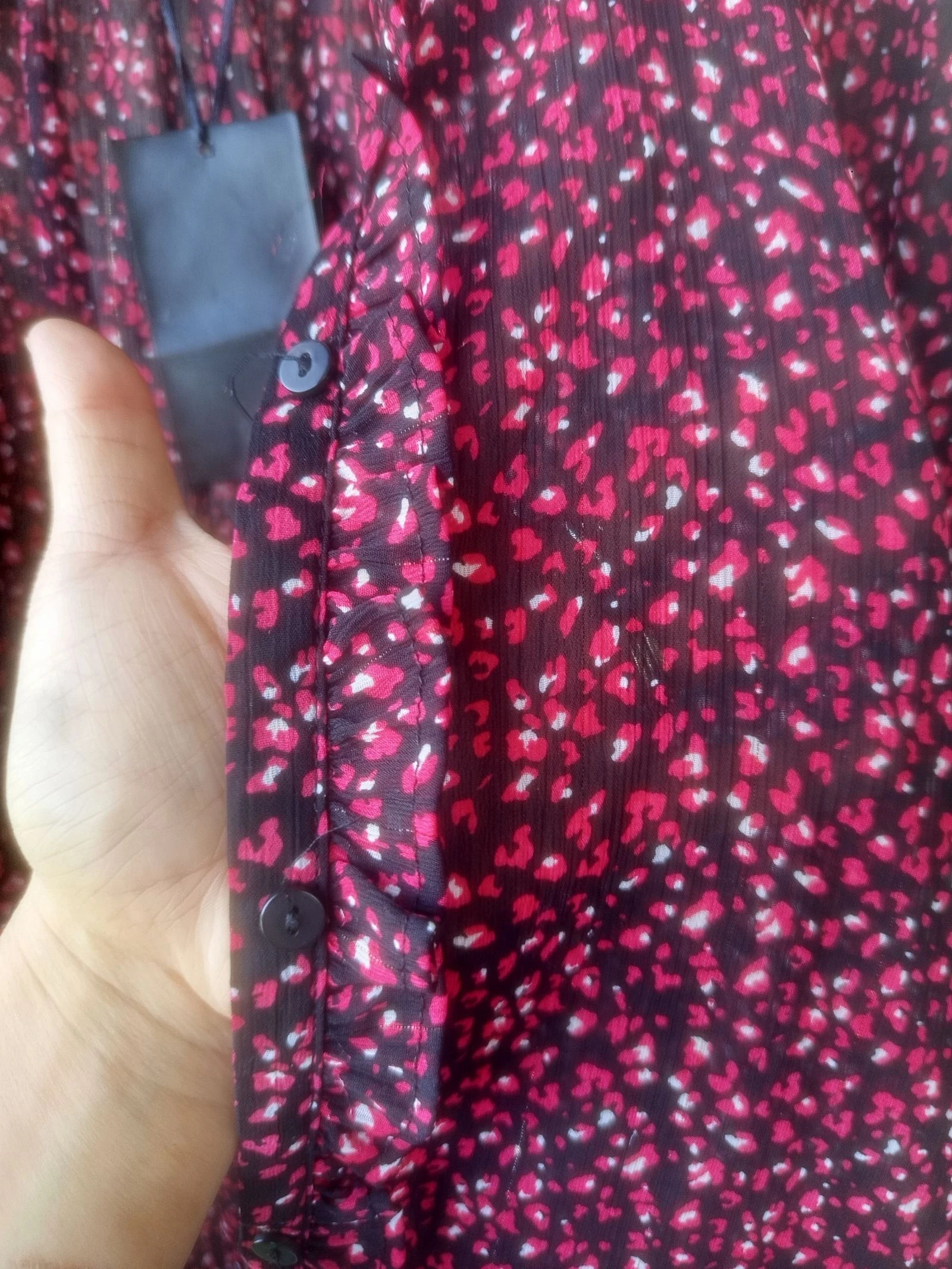 Chemise transparente rouge marque la City taille 40 – photo 4
